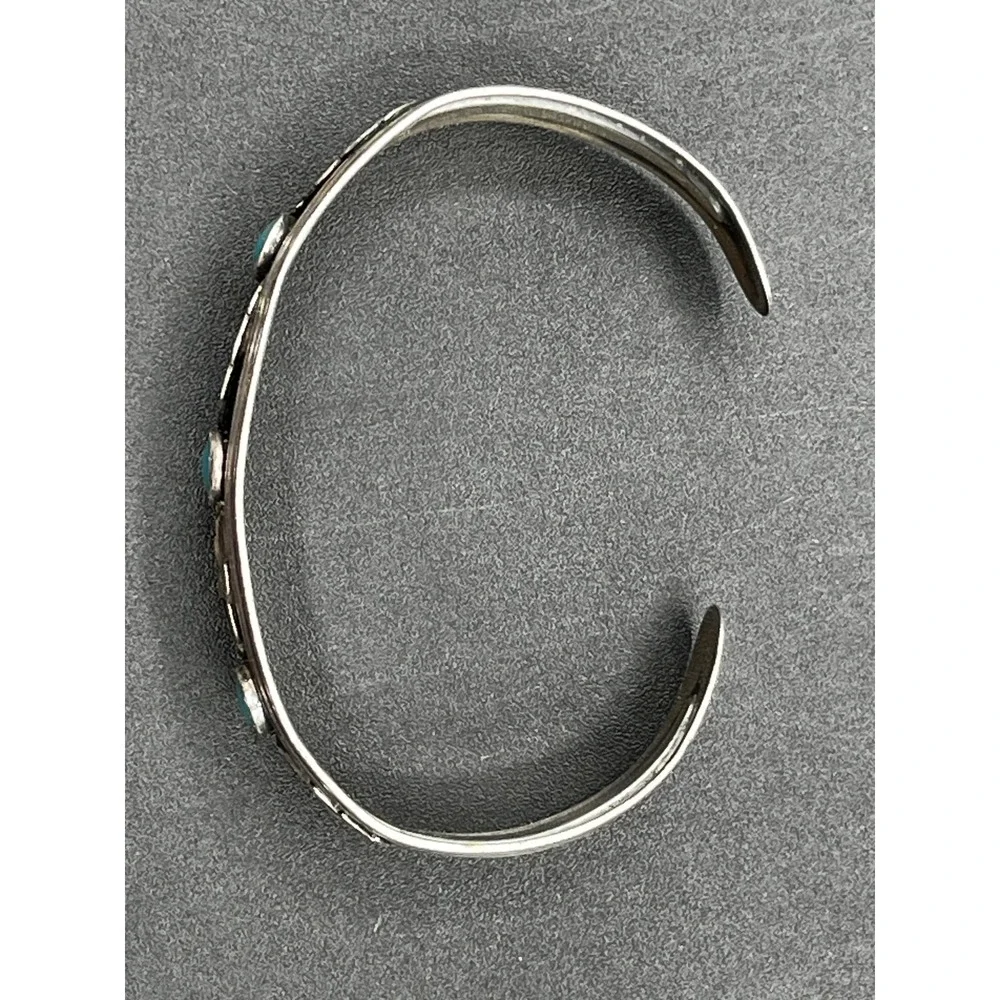Vtg 1970s Bell Sterling Solid Sterling Silver Bracelet Southwestern Turquoise